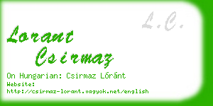 lorant csirmaz business card
